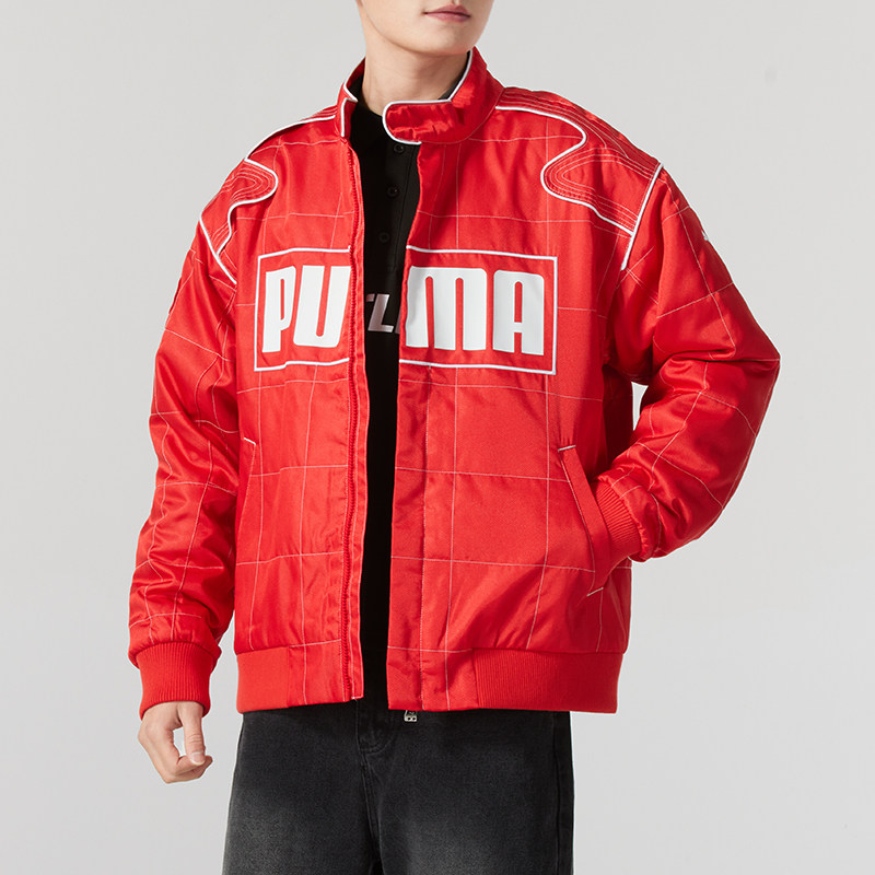 彪马男装女装冬季运动服棉服立领复古赛车夹克休闲保暖上衣外套