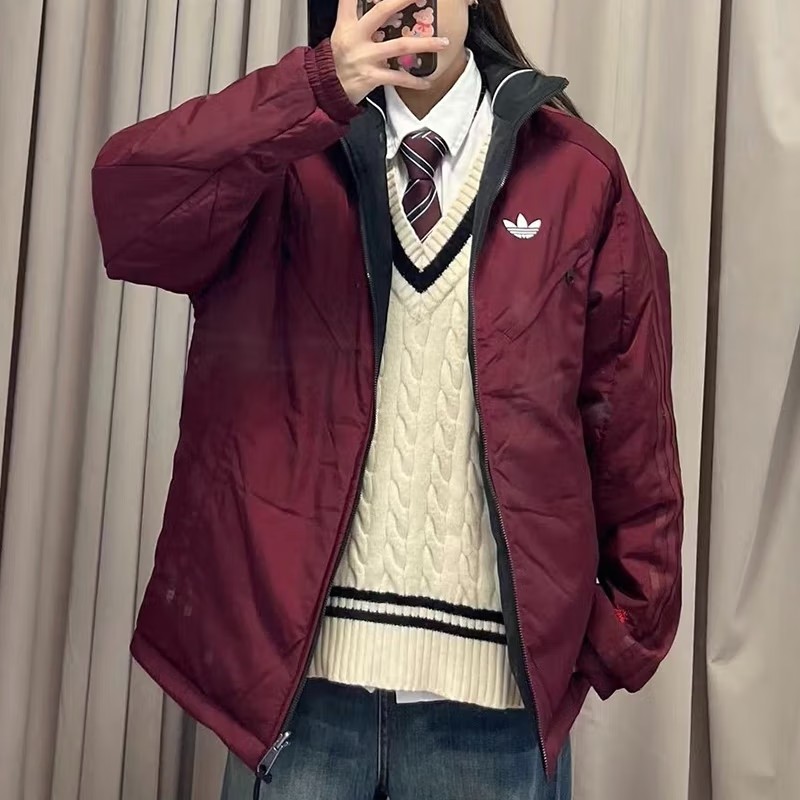 阿迪达斯adidas棉服男女厚外套25春新款运动服保暖立领棉衣KA0821