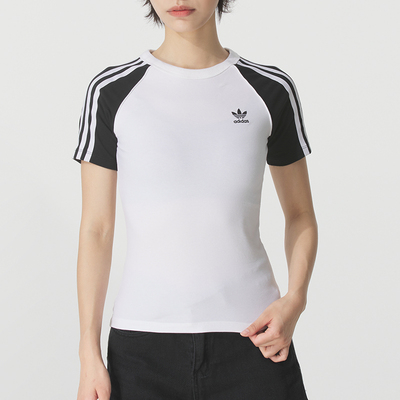 阿迪达斯女装短袖T恤2026春季新款休闲半袖跑步透气运动服JD0834
