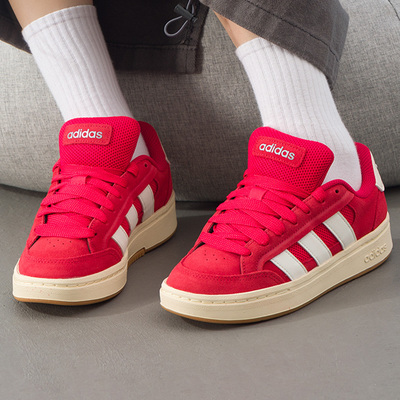 阿迪达斯（Adidas）官方旗舰女款运动鞋25冬季新款红色低帮运动鞋