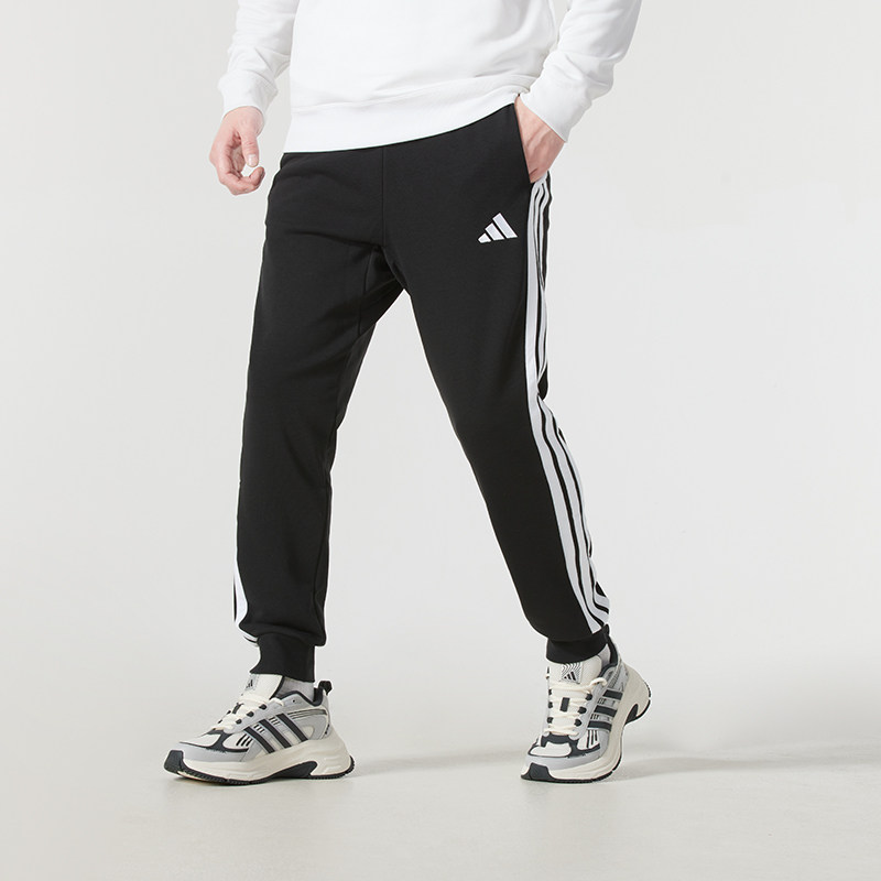 阿迪达斯男裤休闲裤2025冬季新款运动裤跑步户外束脚长裤 JD1881