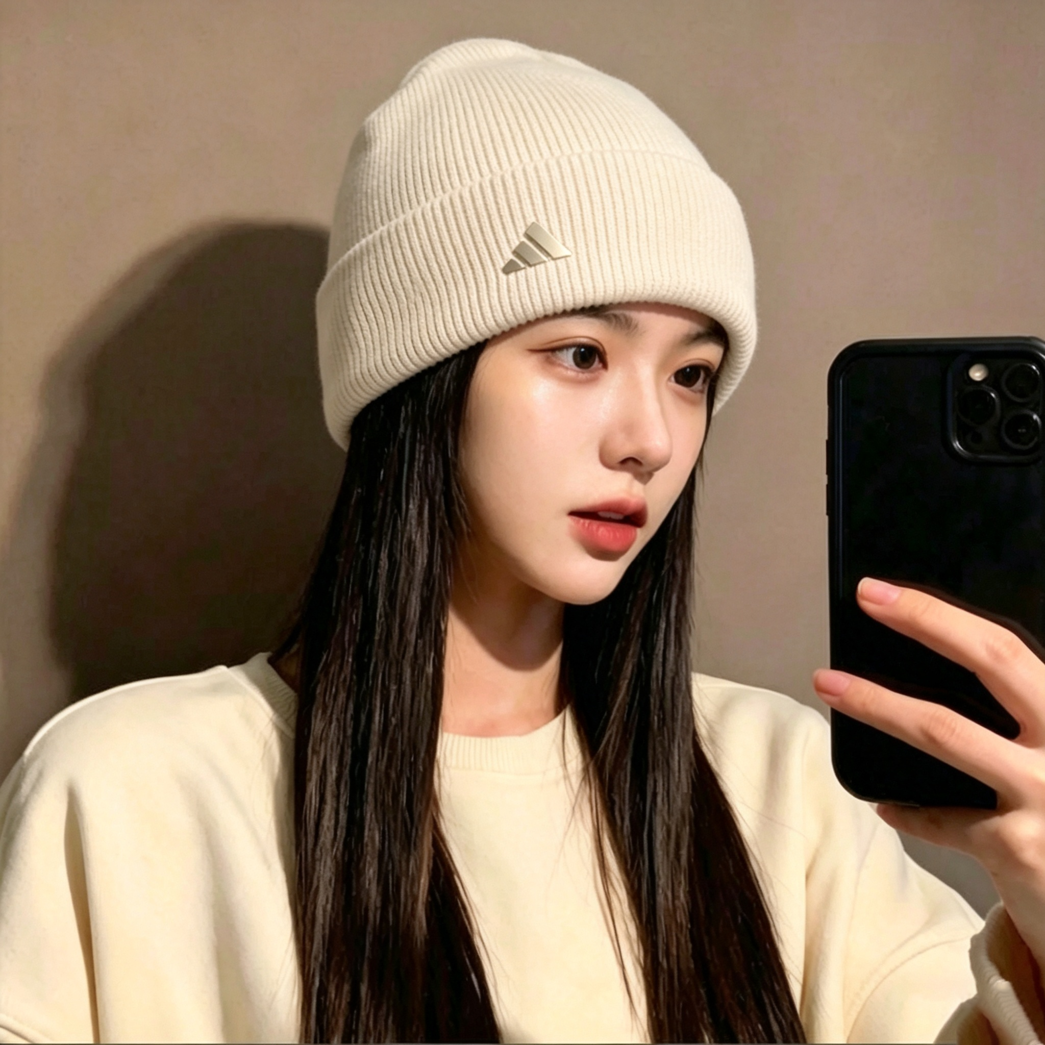 adidas阿迪达斯帽子秋季骑行保暖毛线帽男女帽套头绒线帽休闲冷帽