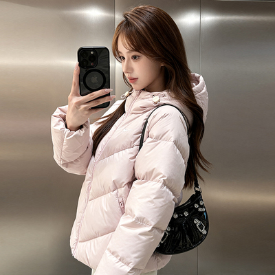 Nike耐克女羽绒服防风拒水宽松连帽粉色保暖羽绒外套HV5236-667