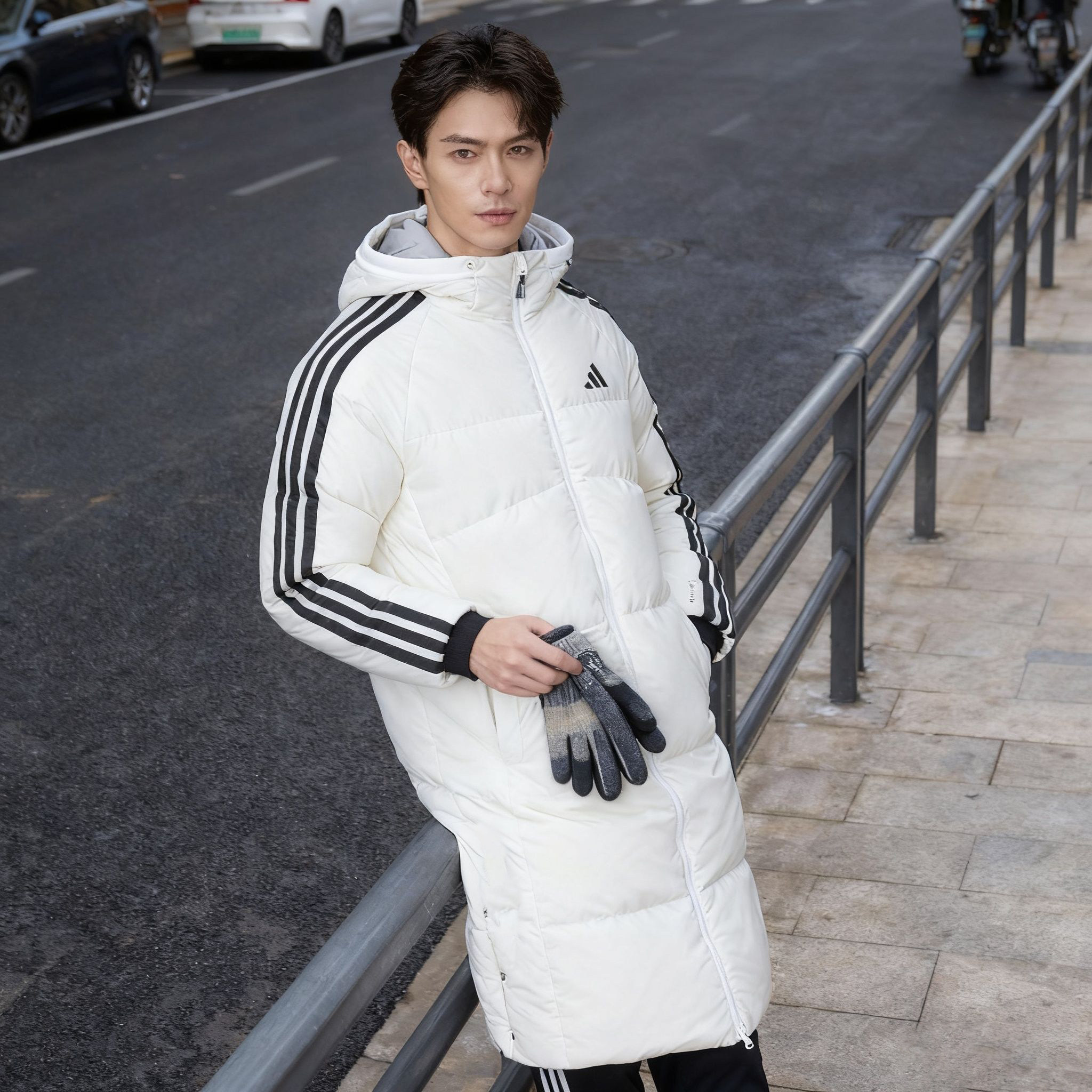 Adidas阿迪达斯官方长款羽绒服男款秋季新款羽绒外套加厚保暖上衣
