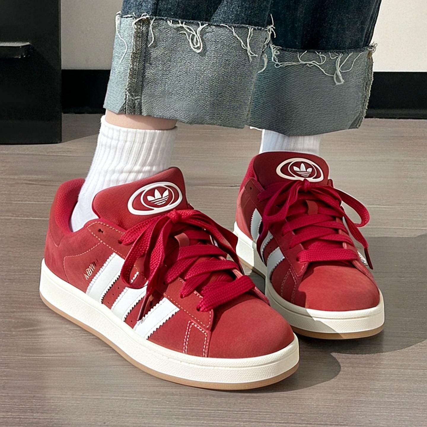 adidas阿迪达斯红色板鞋女鞋25新款Campus复古休闲鞋运动鞋H03474