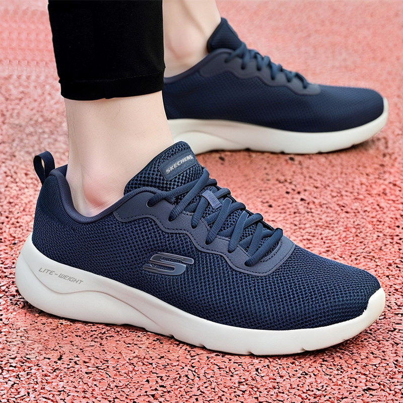 斯凯奇男鞋春季运动鞋新款网面休闲鞋官网男士减震跑步鞋老人鞋子