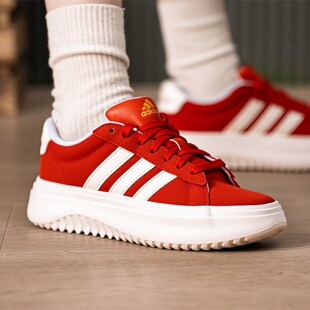 阿迪达斯红色新年款女鞋2026新款厚底运动休闲鞋本命年鞋子婚鞋