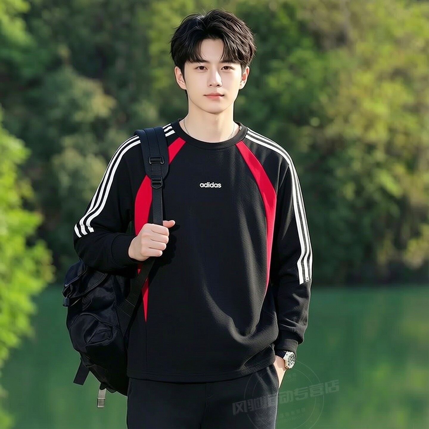 阿迪达斯男装长袖T恤2026秋季新款套头衫休闲跑步运动服KZ2930