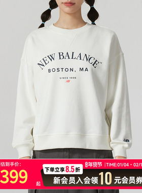 NEW BALANCE女装圆领卫衣2025春新款NB运动服休闲套头衫AWT51371