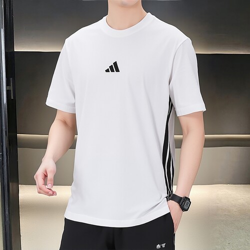 adidas阿迪达斯男装棉质T恤2026新款夏季运动服跑步健身衣JE6388
