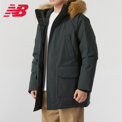 NEW BALANCE NB加厚保暖中长款派克工装运动羽绒服男女装AMJ44300