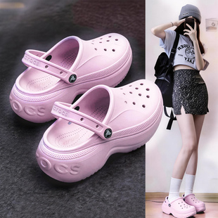 男女外穿休闲鞋 透气沙滩凉拖鞋 210062 夏季 crocs卡骆驰粉色洞洞鞋