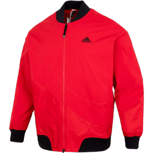 阿迪达斯新年外套男装2026春季新款运动服梭织加绒保暖棒球服夹克