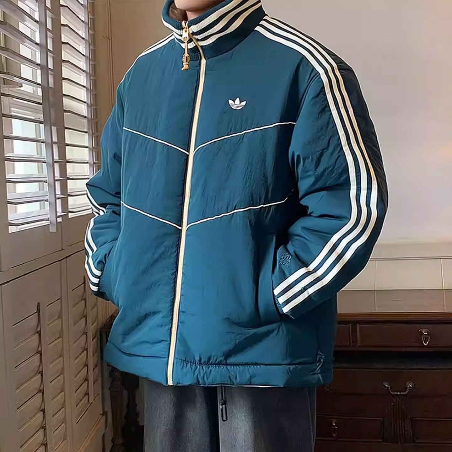 adidas阿迪达斯三叶草马年新年款双面穿棉衣26春男棉服保暖KT0640,运动服/休闲服装,运动棉衣,淘宝优惠券,粉丝福利购,淘宝优惠卷