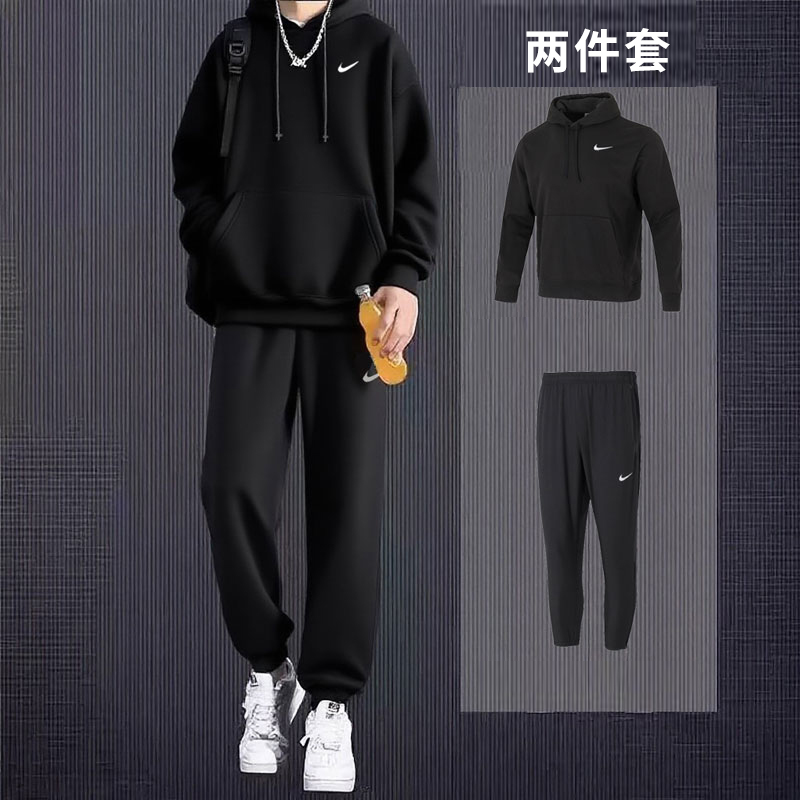 NIKE耐克男装秋装运动套装连帽卫衣收口长裤25新款宽松长袖运动服