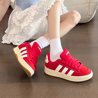 阿迪达斯女鞋厚底红色板鞋休闲鞋26春季新年款本命年运动鞋HQ7374