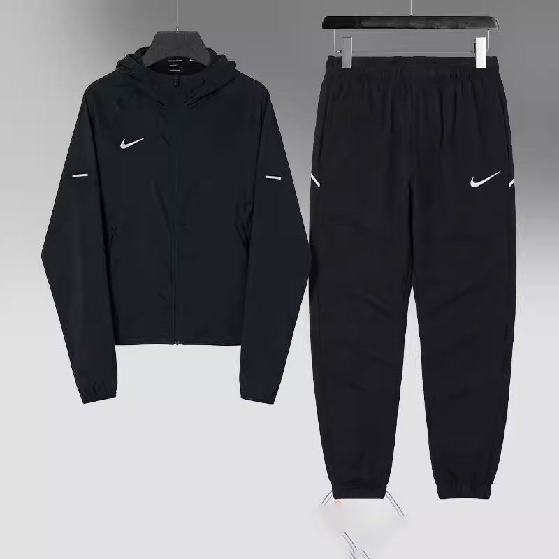 NIKE耐克梭织健身套装男装连帽外套收口长裤子2026新款跑步运动服