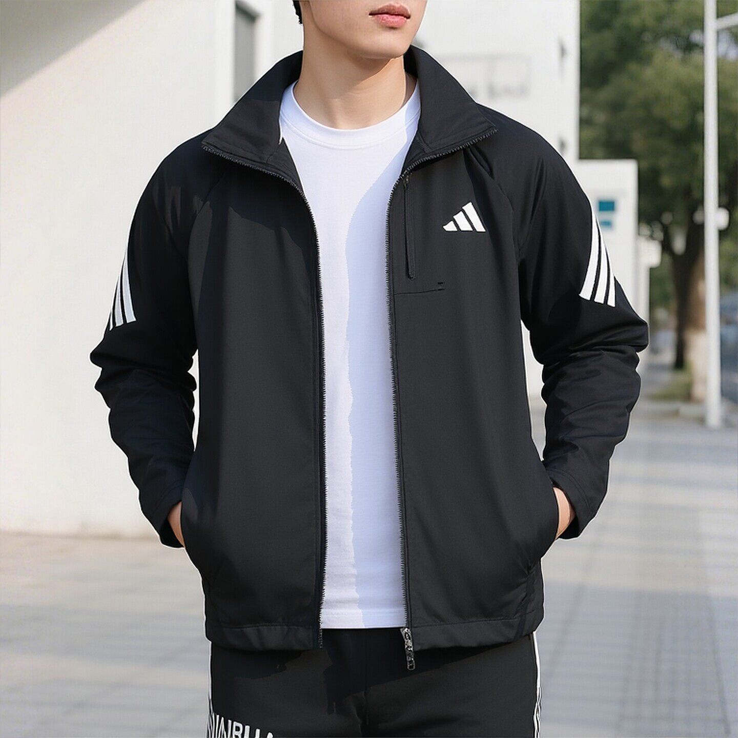 adidas阿迪达斯男装秋装跑步梭织夹克外套26新款立领运动服JZ7717