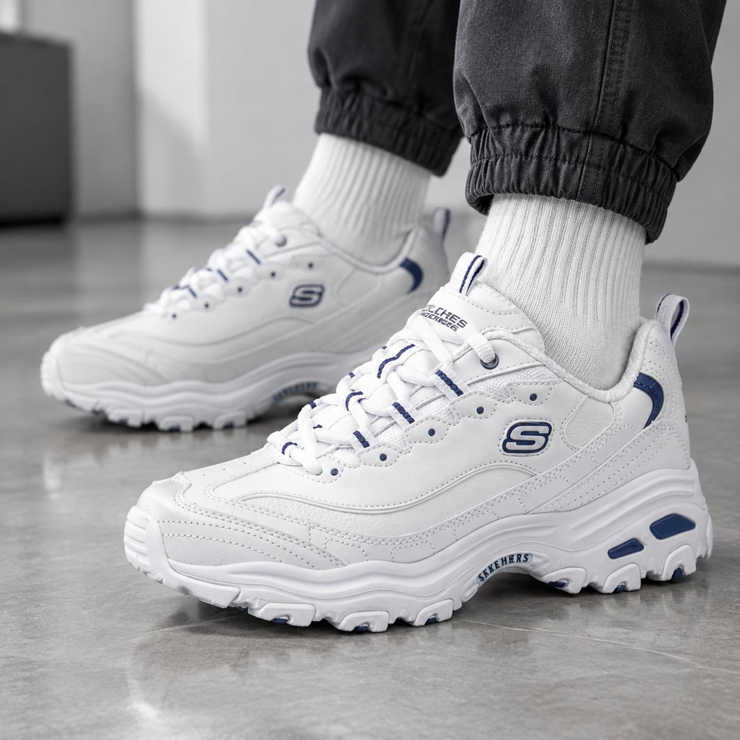 斯凯奇Skechers男鞋秋季2026新款熊猫鞋小白鞋厚底运动鞋轻便软底