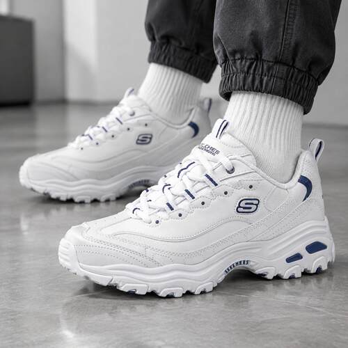 斯凯奇Skechers男鞋秋季2026新款熊猫鞋小白鞋厚底运动鞋轻便软底