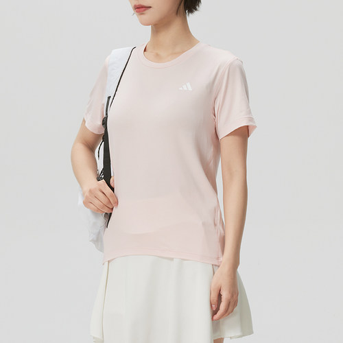 adidas女装短袖T恤26新款跑步透气运动服休闲半袖KU8738