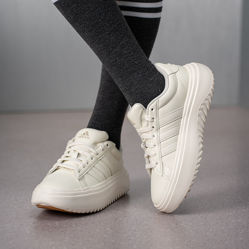 阿迪达斯女鞋白色休闲鞋滑板鞋2026春季新款低帮厚底运动鞋IH9111,运动鞋new,运动休闲鞋,淘宝优惠券,粉丝福利购,淘宝优惠卷