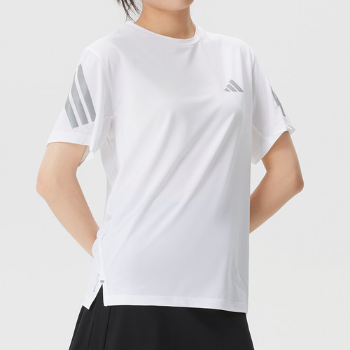 adidas阿迪达斯女装短袖白T恤26春夏新款运动休闲跑步半袖JZ5115