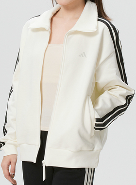 阿迪达斯女装针织夹克外套2026春季新款运动服立领休闲上衣KS2817