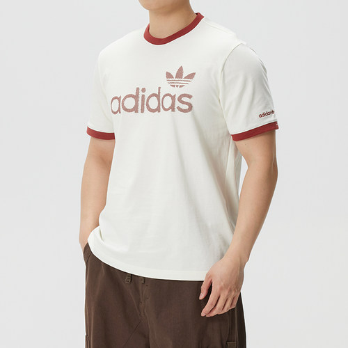 阿迪达斯（adidas）三叶草短袖男装 2026春夏新款ringer tee 纯运