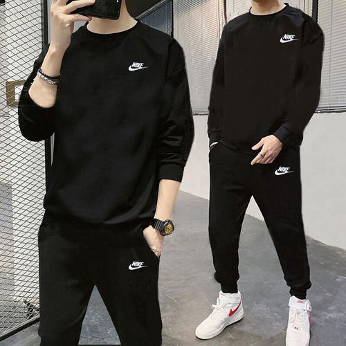 耐克运动套装男装25冬季圆领卫衣长裤休闲服T恤长裤两件套男