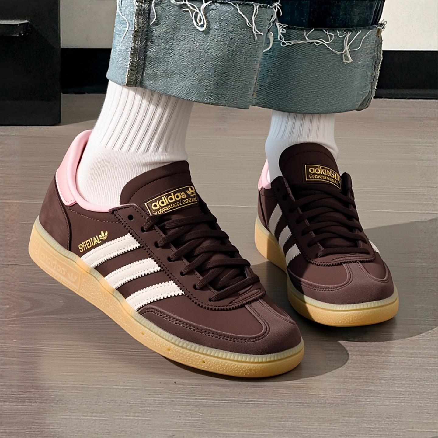 adidas阿迪达斯三叶草T头鞋秋冬女鞋HANDBALL板鞋德训鞋 JR0852