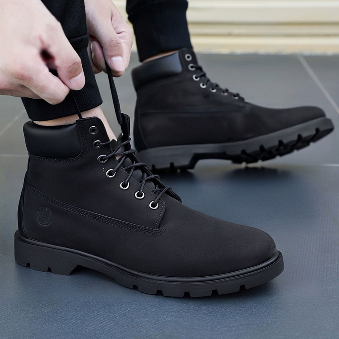 Timberland添柏岚官方踢不烂男鞋25新款户外防水黑色马丁靴|19039