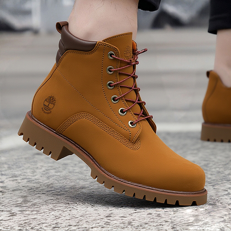 添柏岚官方男鞋大黄靴冬季户外徒步防泼水皮革踢不烂马丁靴A2E9D