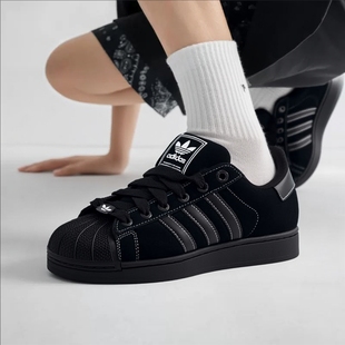 低帮黑色运动休闲鞋 2025新款 KI9520 女鞋 Adidas阿迪达斯三叶草男鞋