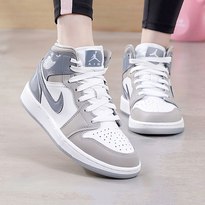 耐克篮球鞋AJ1女鞋新款Air Jordan 1 Mid 休闲复古高帮板鞋HF3193