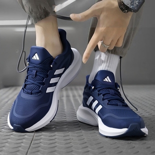 健身训练低帮透气运动鞋 新款 JH5082 男鞋 adidas阿迪达斯蓝色跑步鞋