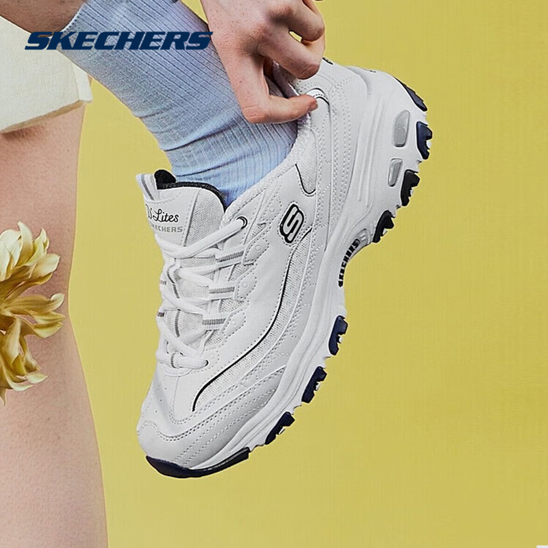 Skechers斯凯奇小白熊海军蓝老爹鞋春女鞋熊猫鞋厚底休闲鞋运动鞋