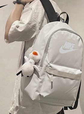 NIKE背包男女同款白色双肩包新款运动休闲背包学生书包DC4244-104