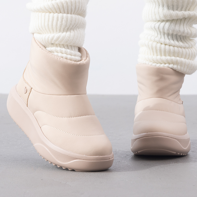 斯凯奇Skechers秋冬新款面包靴女鞋保暖雪地靴厚底中筒靴114754