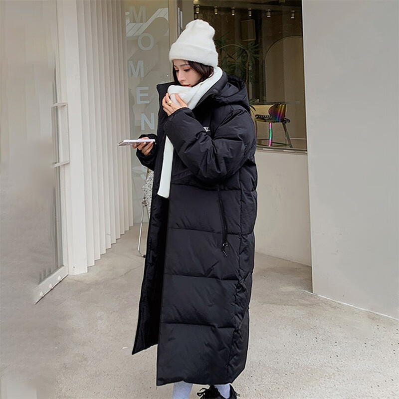 长款连帽保暖运动羽绒服