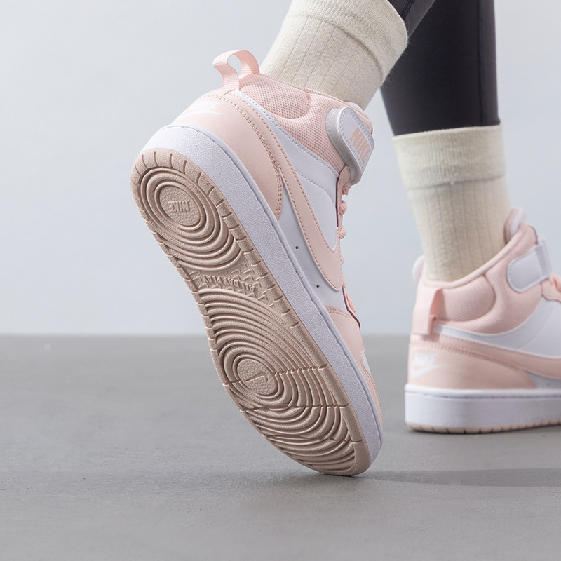 耐克（NIKE）休闲鞋女生秋季新款 court大童女鞋粉色高帮板鞋,运动鞋new,运动休闲鞋,淘宝优惠券,粉丝福利购,淘宝优惠卷