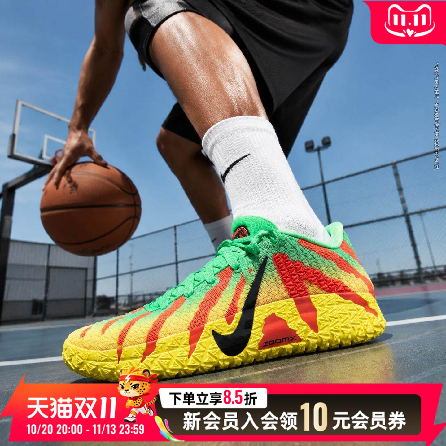耐克男鞋运动鞋2026篮球鞋织物鞋面泡棉中底户外球场高回弹战靴