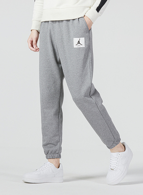 NIKE耐克男裤灰色长裤子篮球训练运动裤工装收口休闲裤DQ7469-091