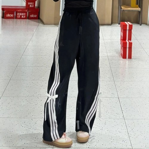 阿迪达斯女裤运动裤宽松阔腿裤