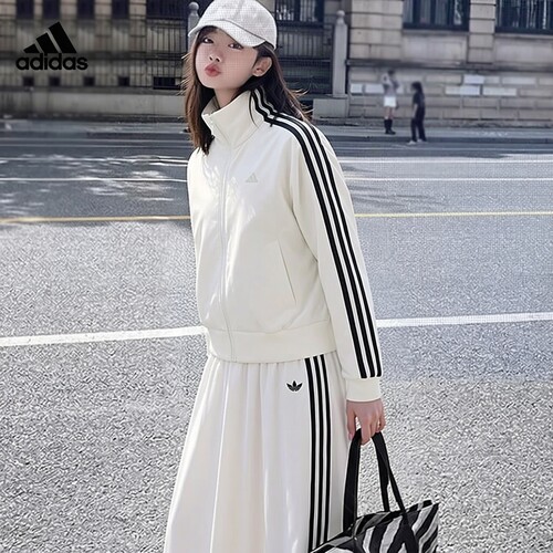 阿迪达斯宋雨琦同款女子白色半身裙2026秋季运动花苞裙长裙KE3441