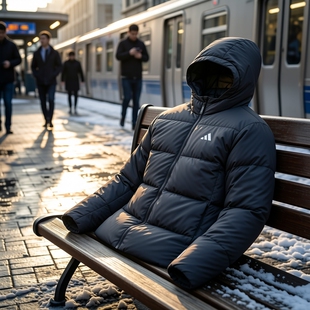 Adidas阿迪达斯男装短款羽绒服2026春季新款运动保暖厚外套KC2478