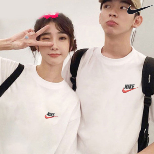 运动服健身跑步女装 耐克情侣短袖 白色纯棉T恤半袖 新款 男2026春季