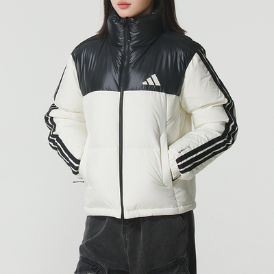阿迪达斯短款羽绒服女装2025冬季新款户外防风保暖休闲外套KC2482