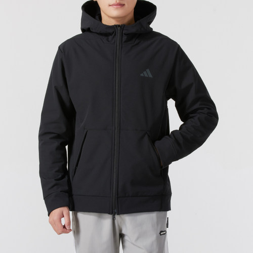 adidas阿迪达斯梭织连帽夹克男装新款加绒时尚休闲外套IN5607