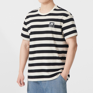 运动服上衣情侣宽松条纹休闲短袖 斯凯奇男装 新款 2025冬季 T恤 女装